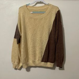 Brown and Tan Knit Sweater